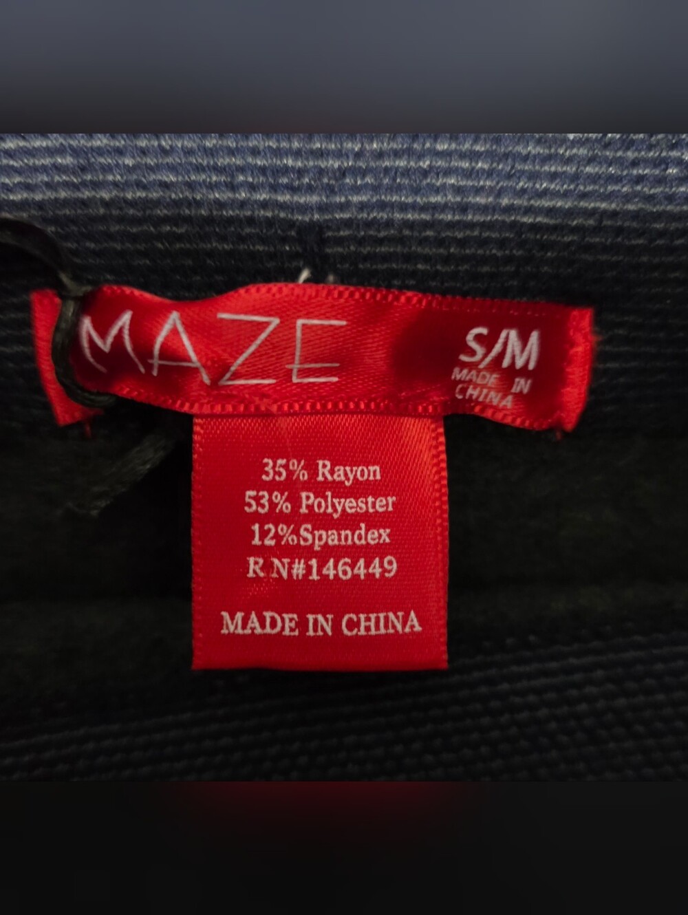 MAZE Collection Cozy Fleece-Lined Tummy Control High Waist Navy Leggings Sz S-M - Picture 4 of 9